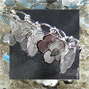 confetti chain-silver plated-Pansy (50 cm)